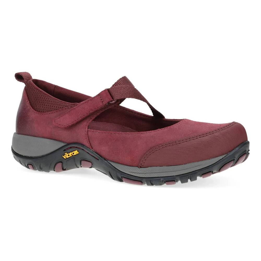 NEW DANSKO women's primrose mary jane shoes in wine burnished suede
